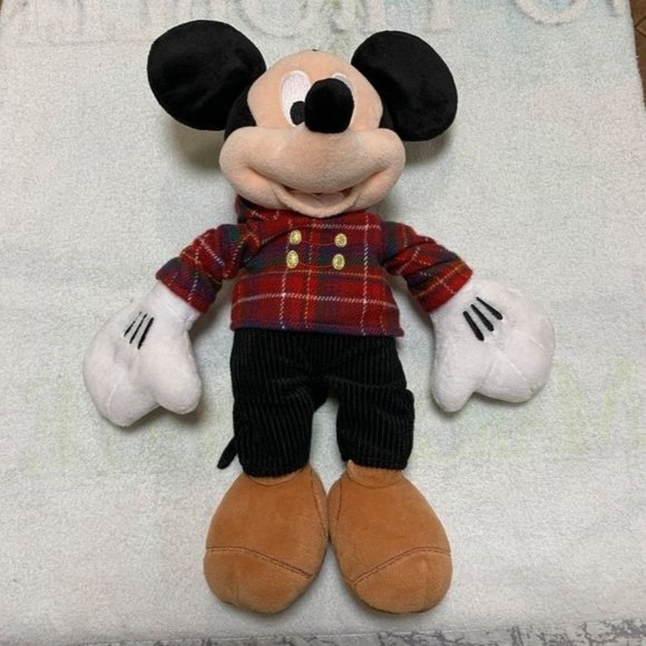 Disney Mickey Mouse 17 Inch Plush Plaid Jacket Disney Store Exclusive From 2013 - Picture 1 of 9